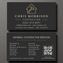 General Construction Modern Black Gold QR Code