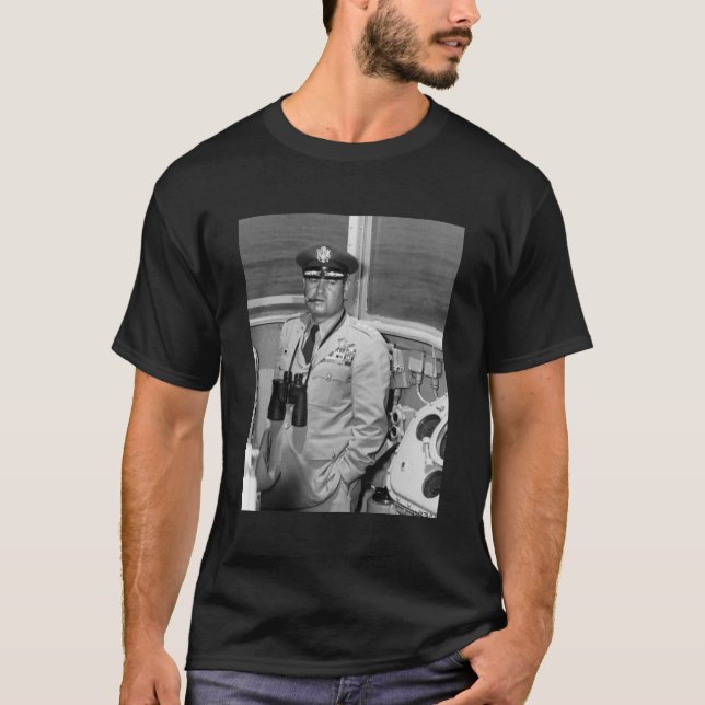 General Curtis Lemay und Zitat - Schwarzes T-Shirt (Vorderseite)