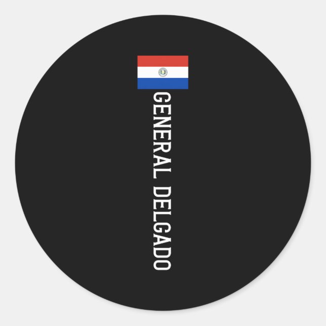 General Delgado Paraguay Flaggenemblem Escudo Band Runder Aufkleber (Vorderseite)