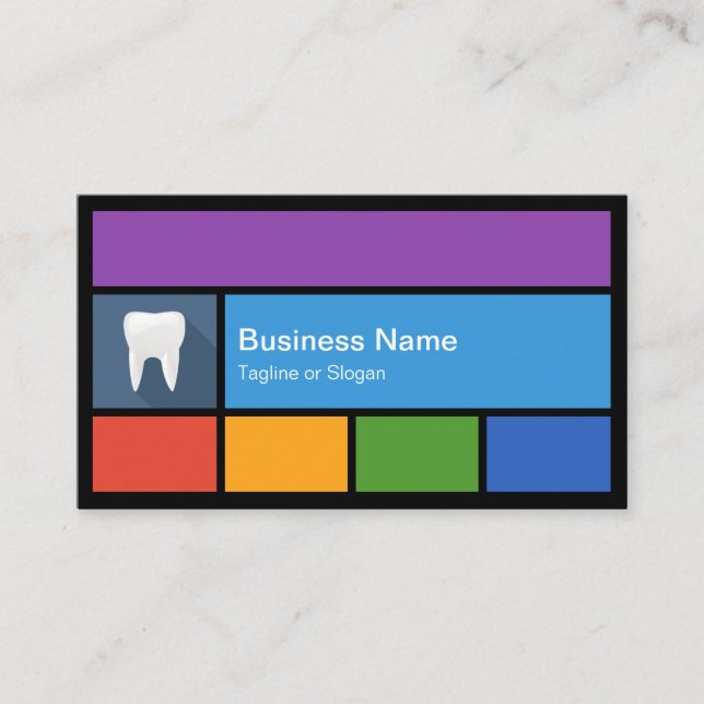 General Dentist - Bunte Fliesen kreativ Visitenkarte (Vorderseite)