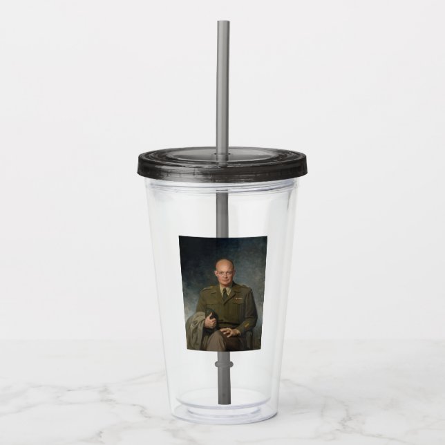 General Dwight Eisenhower 5-Sterne-Portrait Acryltrinkbecher (Vorderseite)
