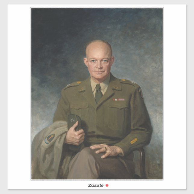 General Dwight Eisenhower 5-Sterne-Portrait Aufkleber (Blatt)
