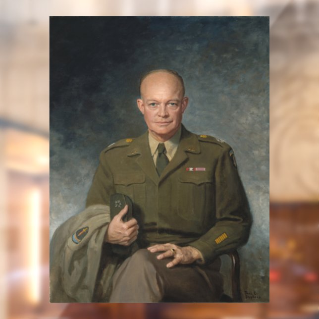 General Dwight Eisenhower 5-Sterne-Portrait Fensteraufkleber (Blatt 2)