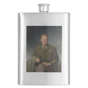 General Dwight Eisenhower 5-Sterne-Portrait Flachmann