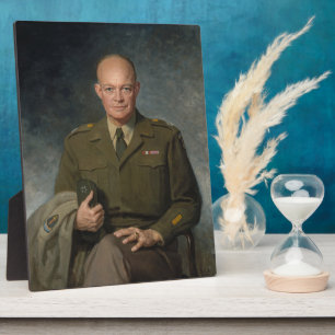 General Dwight Eisenhower 5-Sterne-Portrait Fotoplatte