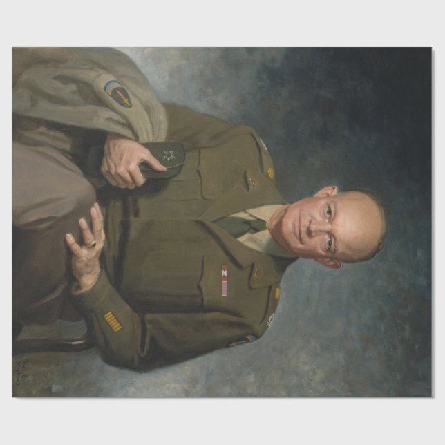 General Dwight Eisenhower 5-Sterne-Portrait Geschenkpapier (Flach)
