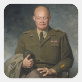General Dwight Eisenhower 5-Sterne-Portrait Quadratischer Aufkleber