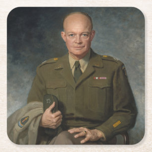 General Dwight Eisenhower 5-Sterne-Portrait Rechteckiger Pappuntersetzer