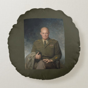 General Dwight Eisenhower 5-Sterne-Portrait Rundes Kissen