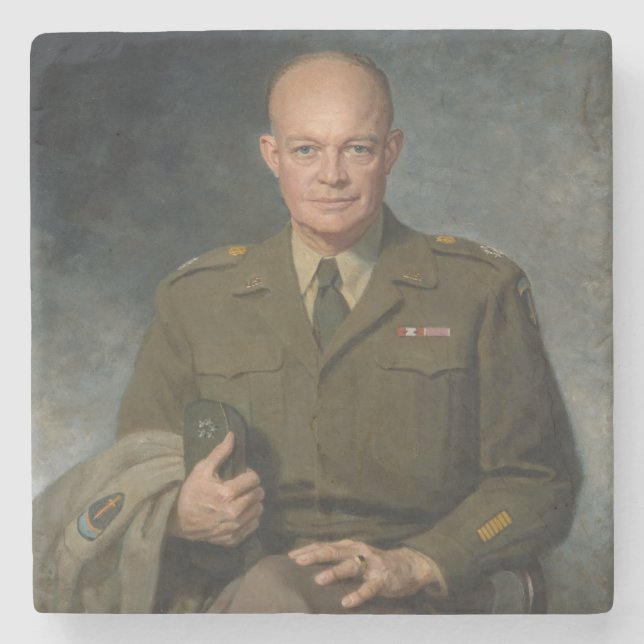 General Dwight Eisenhower 5-Sterne-Portrait Steinuntersetzer (Vorderseite)