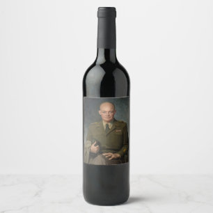 General Dwight Eisenhower 5-Sterne-Portrait Weinetikett