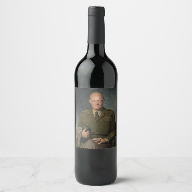 General Dwight Eisenhower 5-Sterne-Portrait Weinetikett (Vorderseite)