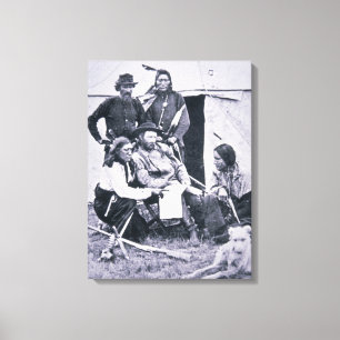 General George A. Custer (1839-76) mit seinem Indi Leinwanddruck