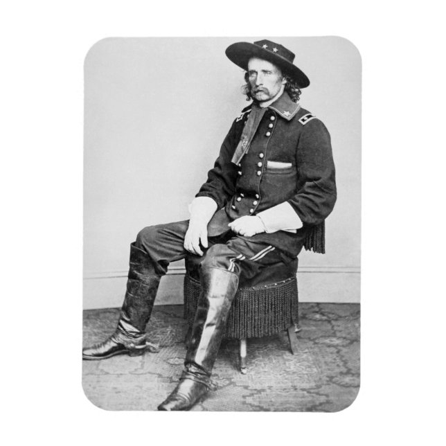 General George A. Custer (b/w-Foto) Magnet (Vertikal)