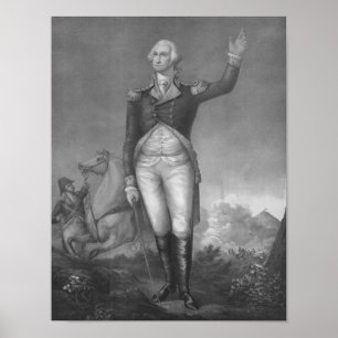 General George Washington in Uniform Lithograph Poster