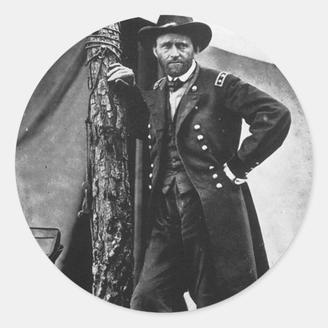 General Grant Runder Aufkleber (Vorderseite)
