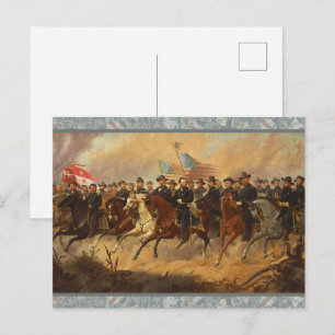 General Grant und seine Generäle Bürgerkriegs-Kuns Postkarte