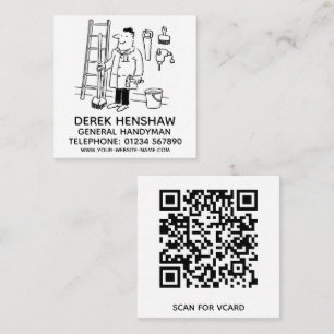 General Handyman Square Business Card Quadratische Visitenkarte