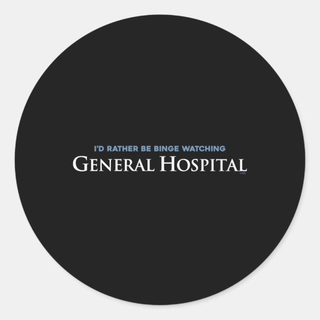 General Hospital Binge Watching Runder Aufkleber (Vorderseite)