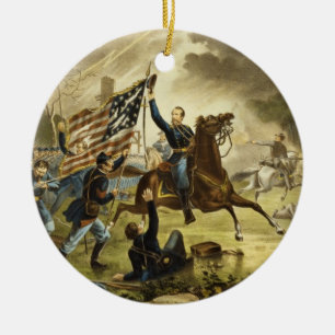 General Kearnys Charge im Kampf von Chantilly Keramikornament