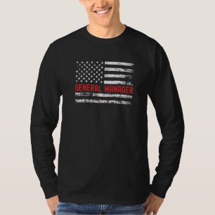General Manager USA Flag Professional Retro Job Ti T-Shirt