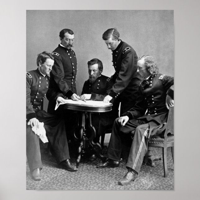 General Philip Sheridan und seine Mitarbeiter Poster (Vorne)