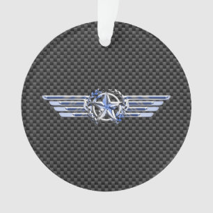 General Private Air Pilot Chrome like Star Wings Ornament