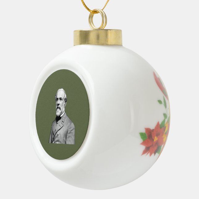 General ⚔️ 🎩 Robert E. Lee Army Green Keramik Kugel-Ornament (Rechts)