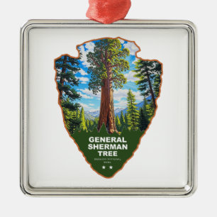 General Sherman Tree Sequoia NP Arrowhead Ornament Aus Metall
