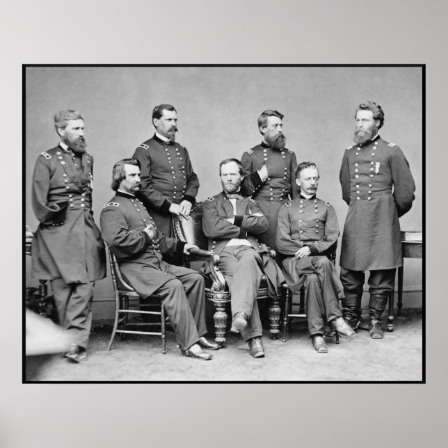General Sherman und sein Personal — Grenze Poster (Vorne)