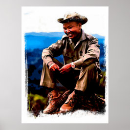 General Vang Pao Watercolor Poster