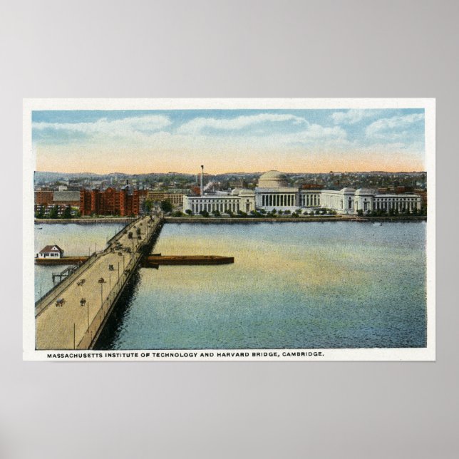 General View of MIT and Harvard Bridge, Poster (Vorne)