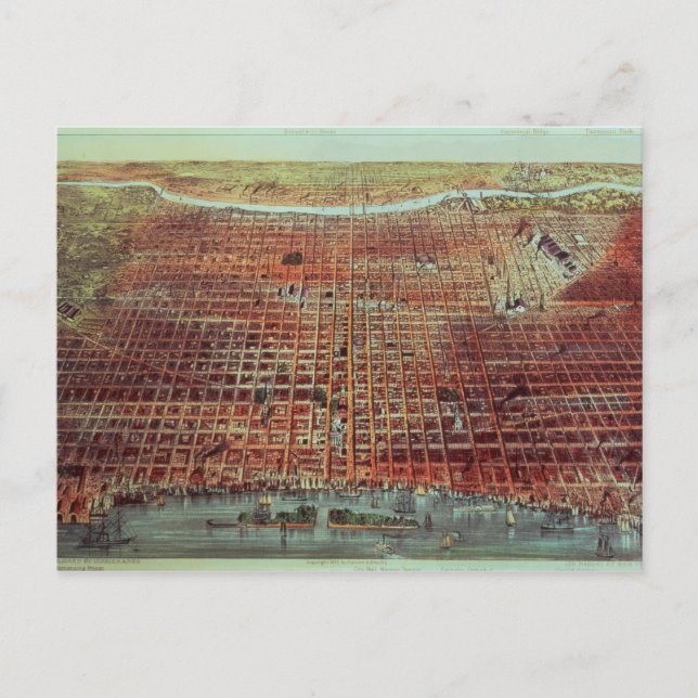General View of Philadelphia, 1875 Postkarte (Vorderseite)