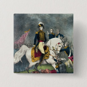 General William H. Harrison am Kampf Button
