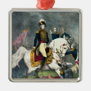 General William H. Harrison am Kampf Silbernes Ornament