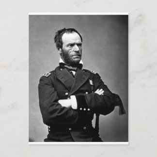 General William Tecumseh Sherman, 1865. Postkarte