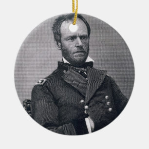 General William Tecumseh Sherman, graviert nach a Keramikornament