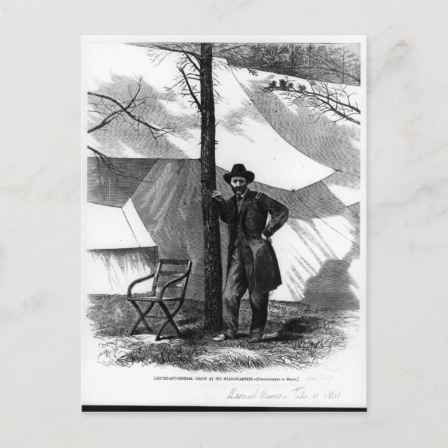 Generalleutnant Ulysses S. Grant Postkarte (Vorderseite)