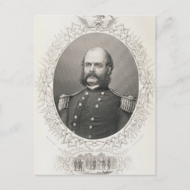 Generalmajor Ambrose Everett Burnside Postkarte (Vorderseite)