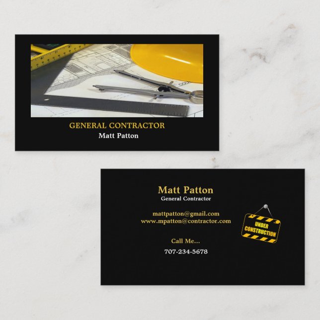 Generalunternehmer-Bauplan Visitenkarte (Vorne/Hinten)