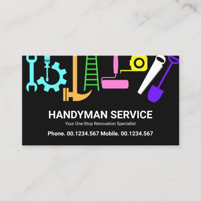 Generalunternehmer für schwimmende Handyman-Bauwer Visitenkarte (Vorderseite)