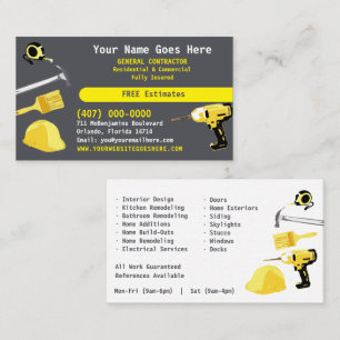 Generalunternehmer HandyMan macht alles Template Visitenkarte