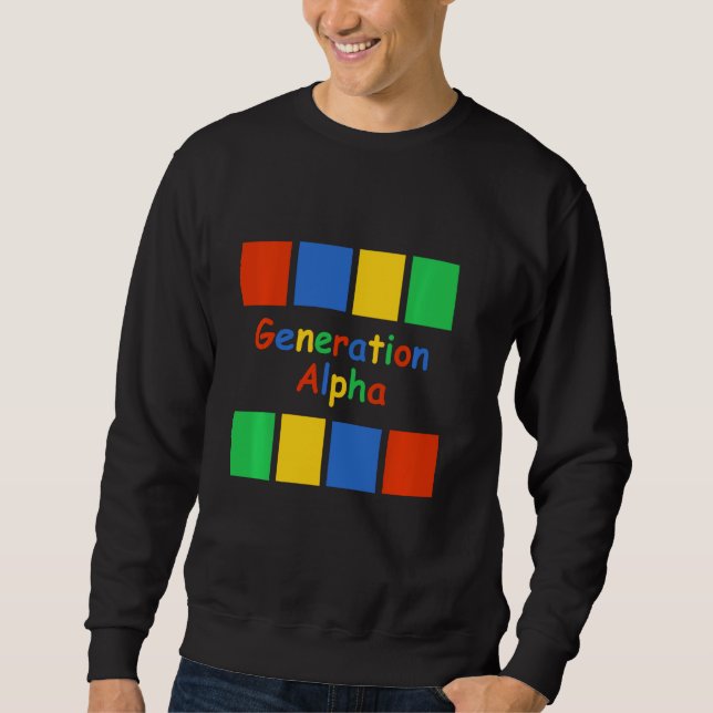 Generation Alpha farbige Blöcke Sweatshirt (Vorderseite)