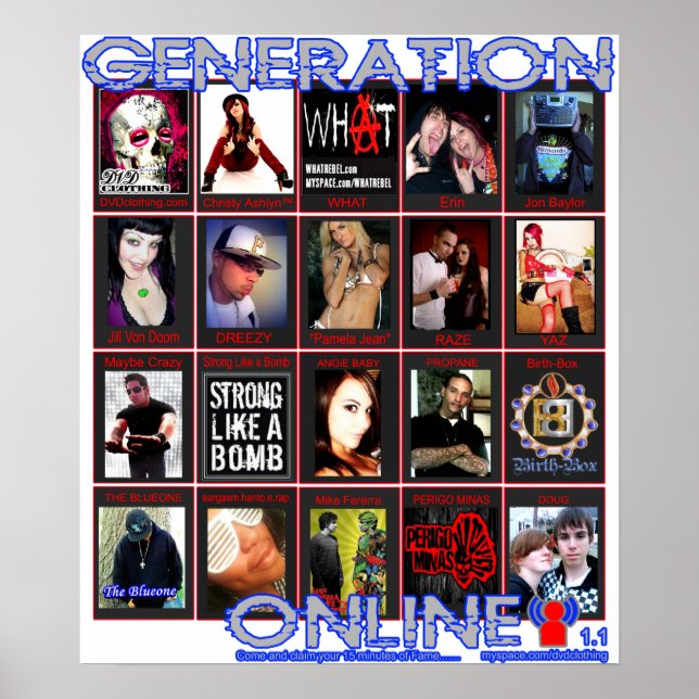 GENERATION ONLINE 1.1 at myspace.com/dvdclothing Poster (Vorne)