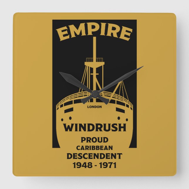 Generation Windrush Black History Quadratische Wanduhr (Vorderseite)