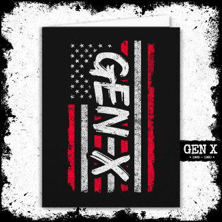 Generation X - Amerikanische Flagge - Proud Gen Xe Karte