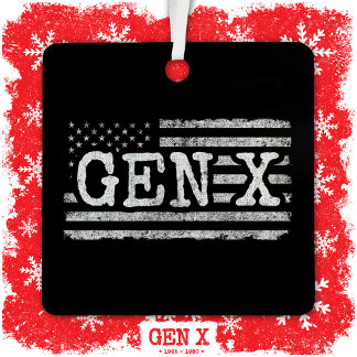 Generation X - Amerikanische Flagge - Proud Gen Xe Ornament Aus Metall
