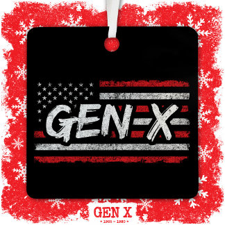 Generation X - Amerikanische Flagge - Proud Gen Xe Ornament Aus Metall