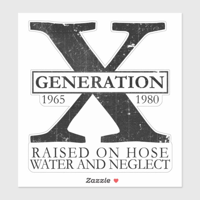 Generation X - Auf Schlauchwasser aufgezogen und v Aufkleber (Blatt)