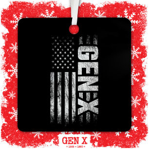 Generation X Gen Xer Gen X American Flag Gen X Ornament Aus Metall